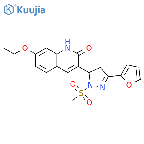 7-ethoxy-3-3-(furan-2-yl)-1-methanesulfonyl-4,5-dihydro-1H-pyrazol-5-yl-1,2-dihydroquinolin-2-one structure