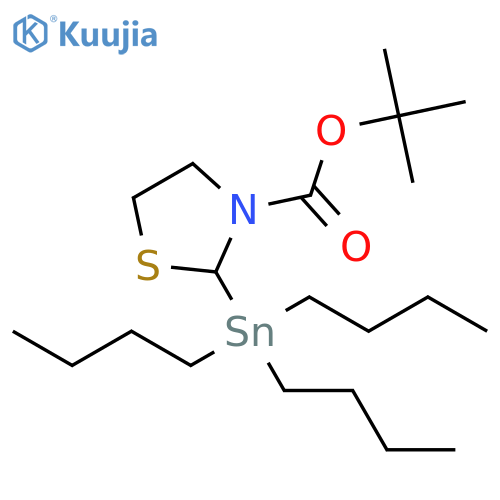 3-THIAZOLIDINECARBOXYLIC ACID, 2-(TRIBUTYLSTANNYL)-, 1,1-DIMETHYLETHYL ESTER structure
