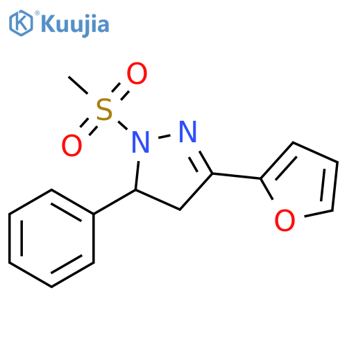 3-(furan-2-yl)-1-methanesulfonyl-5-phenyl-4,5-dihydro-1H-pyrazole structure