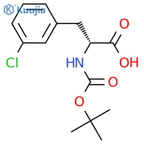 (2R)-2-(tert-butoxycarbonylamino)-3-(3-chlorophenyl)propanoic acid structure