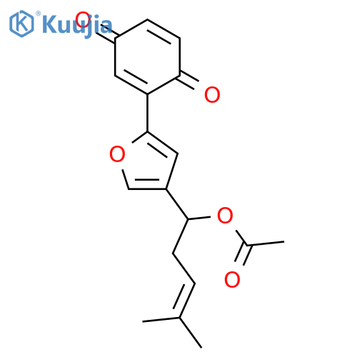 (1S)-1-[5-(3,6-dioxocyclohexa-1,4-dien-1-yl)furan-3-yl]-4-methylpent-3-en-1-yl acetate structure