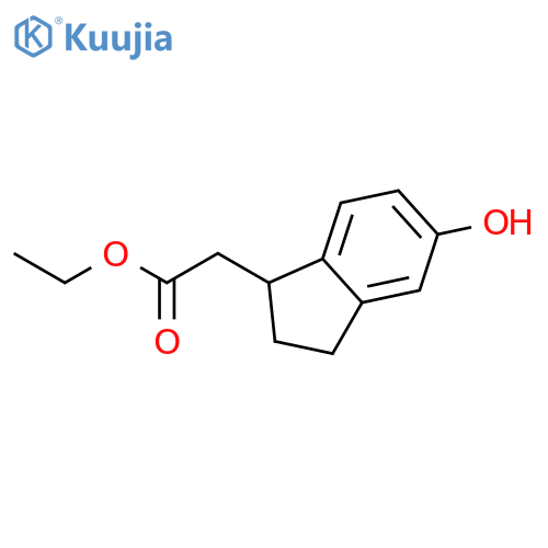 ethyl 2-(5-hydroxy-2,3-dihydro-1H-inden-1-yl)acetate structure