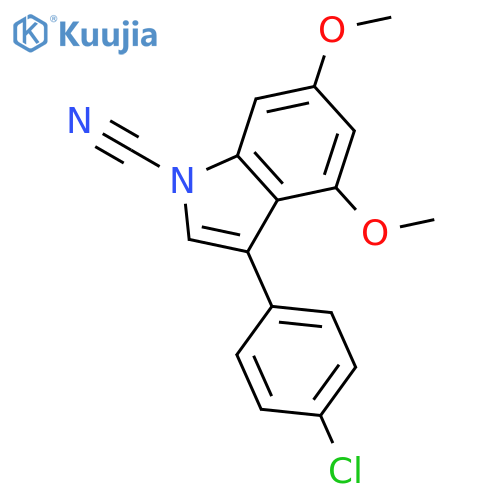 1H-INDOLE, 3-(4-CHLOROPHENYL)-1-CYANO-4,6-DIMETHOXY- structure