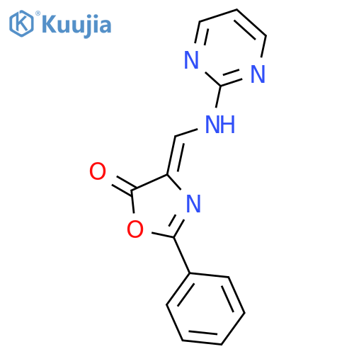 5(4H)-Oxazolone, 2-phenyl-4-[(2-pyrimidinylamino)methylene]- structure