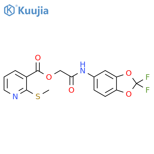 2-[(2,2-Difluoro-1,3-benzodioxol-5-yl)amino]-2-oxoethyl 2-(methylthio)-3-pyridinecarboxylate structure