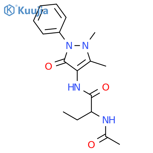 2-(acetylamino)-N-(1,5-dimethyl-3-oxo-2-phenyl-2,3-dihydro-1H-pyrazol-4-yl)butanamide structure