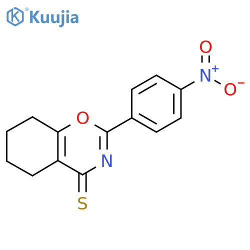 2-(4-nitrophenyl)-5,6,7,8-tetrahydro-4H-1,3-benzoxazine-4-thione structure