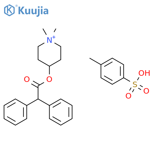 (1,1-dimethylpiperidin-1-ium-4-yl) 2,2-diphenylacetate; 4-methylbenzenesulfonic acid structure