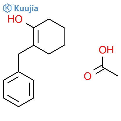 Acetic acid--2-benzylcyclohex-1-en-1-ol (1/1) structure