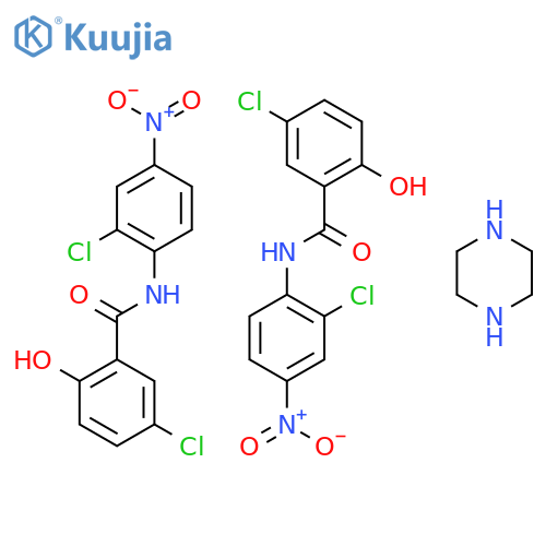 5-Chloro-N-(2-chloro-4-nitrophenyl)-2-hydroxy-benzamide compound with piperazine (2:1) structure