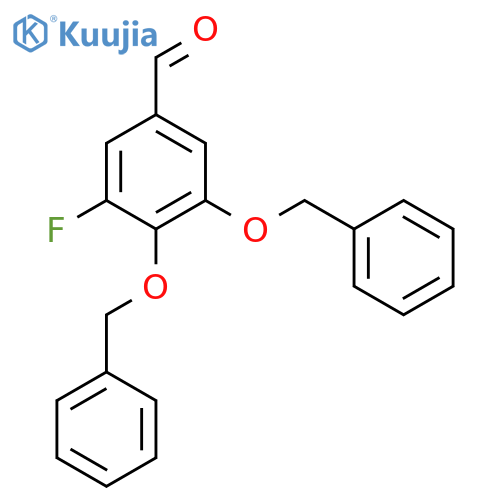 Benzaldehyde, 3-fluoro-4,5-bis(phenylmethoxy)- structure