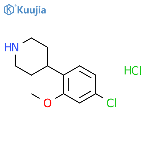Piperidine, 4-(4-chloro-2-methoxyphenyl)-, hydrochloride structure