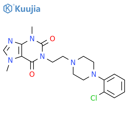1H-Purine-2,6-dione, 1-[2-[4-(2-chlorophenyl)-1-piperazinyl]ethyl]-3,7-dihydro-3,7-dimethyl- structure