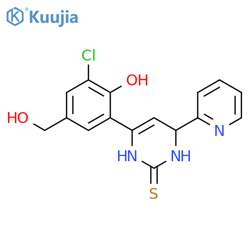 2(1H)-Pyrimidinethione,6-[3-chloro-2-hydroxy-5-(hydroxymethyl)phenyl]-3,4-dihydro-4-(2-pyridinyl)- structure