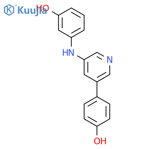 Phenol, 3-[[5-(4-hydroxyphenyl)-3-pyridinyl]amino]- structure