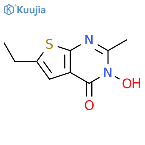 Thieno[2,3-d]pyrimidin-4(3H)-one,6-ethyl-3-hydroxy-2-methyl- structure