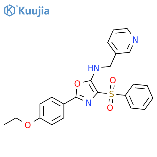 4-(benzenesulfonyl)-2-(4-ethoxyphenyl)-N-(pyridin-3-yl)methyl-1,3-oxazol-5-amine structure