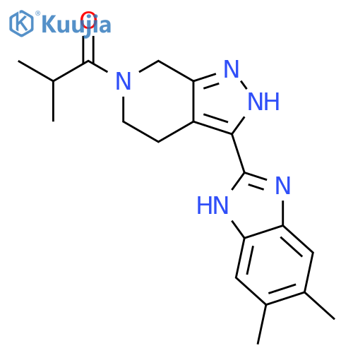 1-Propanone, 1-[3-(5,6-dimethyl-1H-benzimidazol-2-yl)-2,4,5,7-tetrahydro-6H-pyrazolo[3,4-c]pyridin-6-yl]-2-methyl- structure