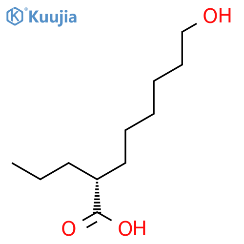 Octanoic acid, 8-hydroxy-2-propyl-, (2R)- structure