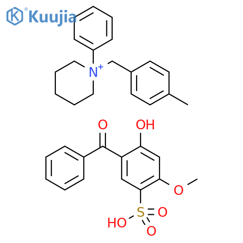 Piperidinium, 1-[(4-methylphenyl)methyl]-1-phenyl-, compd. with 5-benzoyl-4-hydroxy-2-methoxybenzenesulfonic acid (1:1) structure