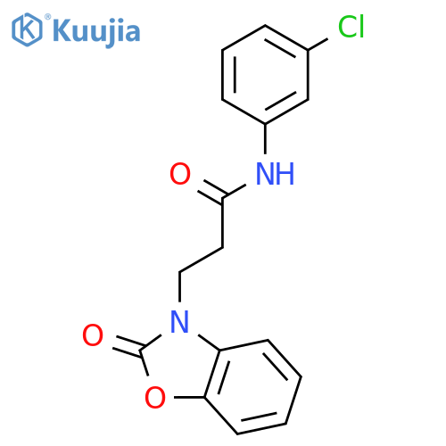 N-(3-chlorophenyl)-3-(2-oxo-2,3-dihydro-1,3-benzoxazol-3-yl)propanamide structure