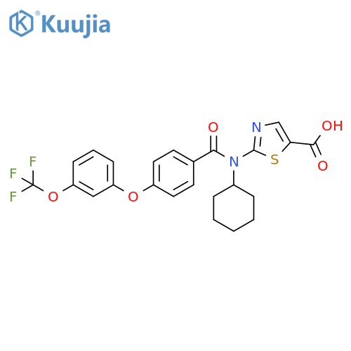 5-Thiazolecarboxylic acid,2-[cyclohexyl[4-[3-(trifluoromethoxy)phenoxy]benzoyl]amino]- structure