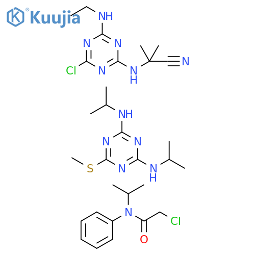 Acetamide, 2-chloro-N-(1-methylethyl)-N-phenyl-, mixt. with N,N'-bis(1-methylethyl)-6-(methylthio)-1,3,5-triazine-2,4-diamine and 2-[[4-chloro-6-(ethylamino)-1,3,5-triazin-2-yl]amino]-2-methylpropanenitrile (9CI) structure