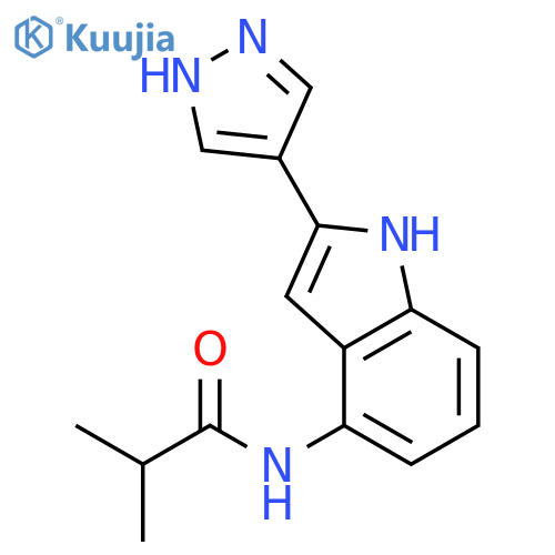 Propanamide, 2-methyl-N-[2-(1H-pyrazol-4-yl)-1H-indol-4-yl]- structure