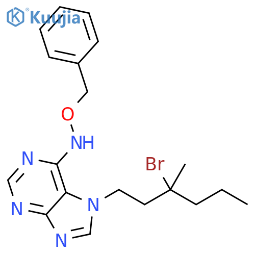 6H-Purin-6-one, 7-(3-bromo-3-methylhexyl)-1,7-dihydro-,O-(phenylmethyl)oxime structure