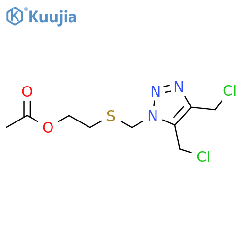 Ethanol, 2-[[[4,5-bis(chloromethyl)-1H-1,2,3-triazol-1-yl]methyl]thio]-,acetate (ester) structure