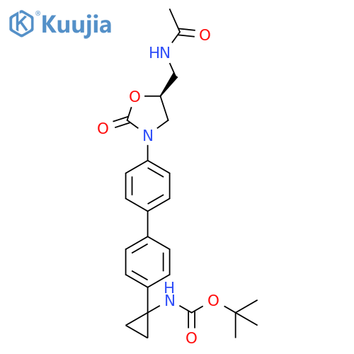Carbamic acid, [1-[4'-[(5S)-5-[(acetylamino)methyl]-2-oxo-3-oxazolidinyl][1,1'-biphenyl]-4-yl]cyclopropyl]-, 1,1-dimethylethyl ester (9CI) structure