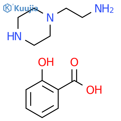 Benzoicacid,2-hydroxy-,polymerwith1-piperazineethanamine structure