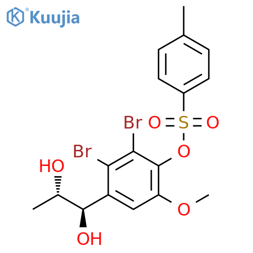 1,2-Propanediol,1-[2,3-dibromo-5-methoxy-4-[[(4-methylphenyl)sulfonyl]oxy]phenyl]-,(1R,2S)-rel- structure