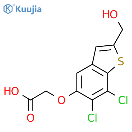 Acetic acid, [[6,7-dichloro-2-(hydroxymethyl)benzo[b]thien-5-yl]oxy]- structure