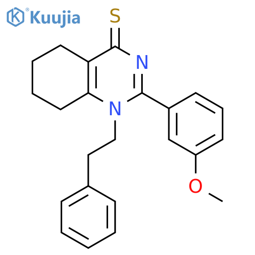 2-(3-methoxyphenyl)-1-(2-phenylethyl)-1,4,5,6,7,8-hexahydroquinazoline-4-thione structure