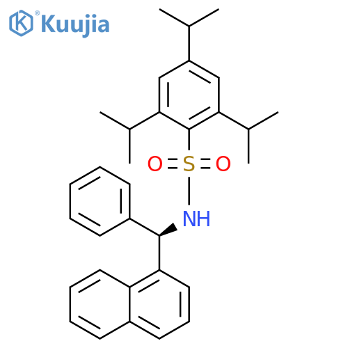 Benzenesulfonamide, 2,4,6-tris(1-methylethyl)-N-[(R)-1-naphthalenylphenylmethyl]- structure