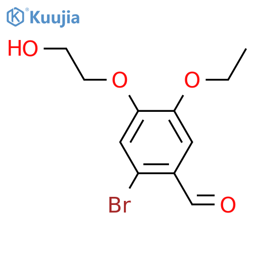 2-bromo-5-ethoxy-4-(2-hydroxyethoxy)benzaldehyde structure