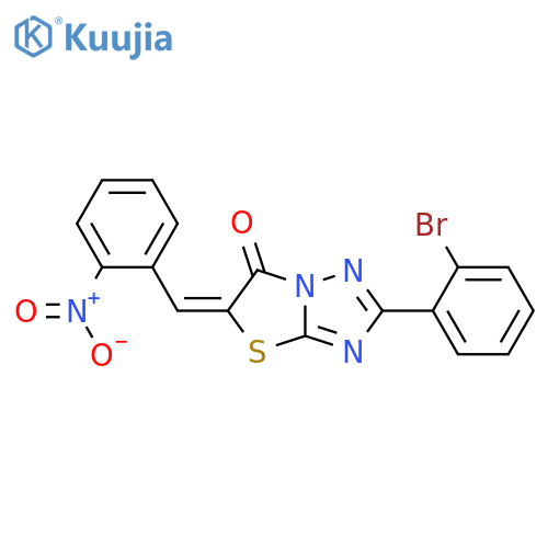 Thiazolo[3,2-b][1,2,4]triazol-6(5H)-one, 2-(2-bromophenyl)-5-[(2-nitrophenyl)methylene]-, (5E)- structure