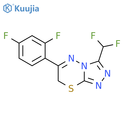 3-(difluoromethyl)-6-(2,4-difluorophenyl)-7H-1,2,4triazolo3,4-b1,3,4thiadiazine structure
