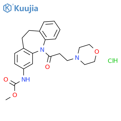 methyl [5-(3-morpholin-4-ylpropanoyl)-10,11-dihydro-5H-dibenzo[b,f]azepin-3-yl]carbamate hydrochloride structure