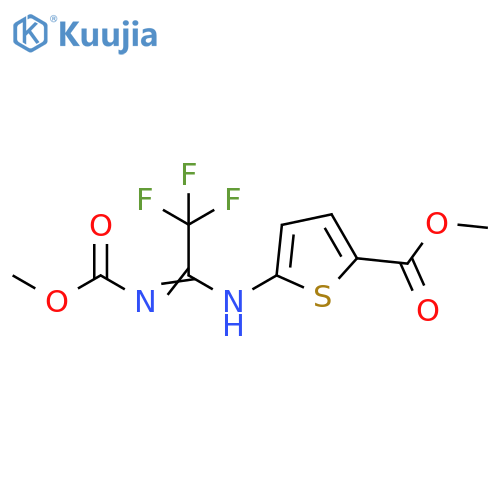2-Thiophenecarboxylic acid,5-[[2,2,2-trifluoro-1-[(methoxycarbonyl)amino]ethylidene]amino]-, methylester structure
