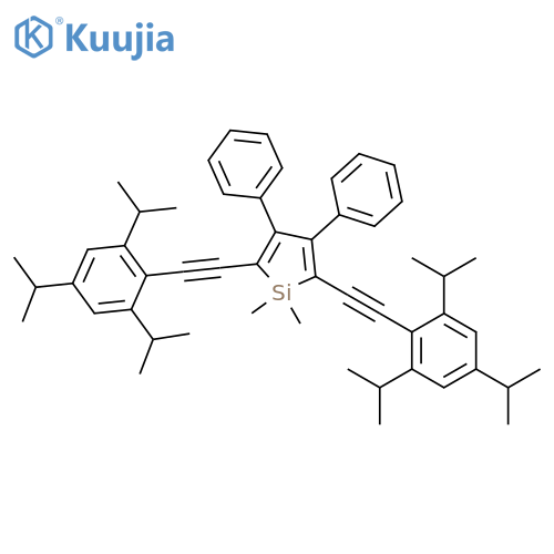 Silacyclopenta-2,4-diene,1,1-dimethyl-3,4-diphenyl-2,5-bis[[2,4,6-tris(1-methylethyl)phenyl]ethynyl]- structure