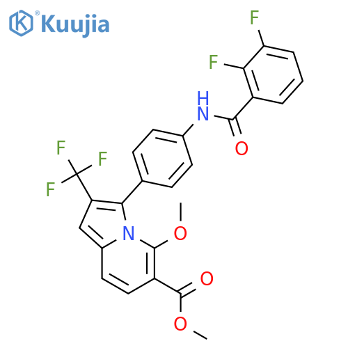 6-Indolizinecarboxylic acid,3-[4-[(2,3-difluorobenzoyl)amino]phenyl]-5-methoxy-2-(trifluoromethyl)-,methyl ester structure