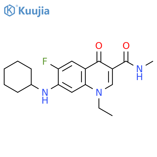 3-Quinolinecarboxamide,7-(cyclohexylamino)-1-ethyl-6-fluoro-1,4-dihydro-N-methyl-4-oxo- structure