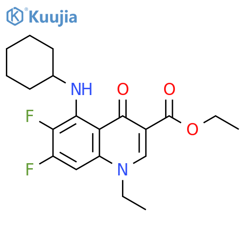 3-Quinolinecarboxylic acid,5-(cyclohexylamino)-1-ethyl-6,7-difluoro-1,4-dihydro-4-oxo-, ethyl ester structure