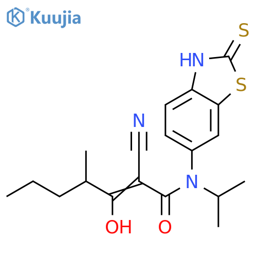 2-Heptenamide,2-cyano-N-(2,3-dihydro-2-thioxo-6-benzothiazolyl)-3-hydroxy-4-methyl-N-(1-methylethyl)- structure