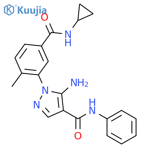 1H-Pyrazole-4-carboxamide,5-amino-1-[5-[(cyclopropylamino)carbonyl]-2-methylphenyl]-N-phenyl- structure