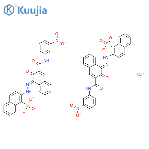 1-Naphthalenesulfonicacid,2-[2-[2-hydroxy-3-[[(3-nitrophenyl)amino]carbonyl]-1-naphthalenyl]diazenyl]-,calcium salt (2:1) structure
