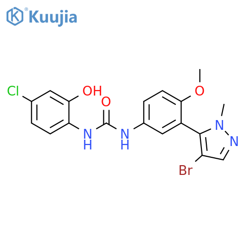 Urea,N-[3-(4-bromo-1-methyl-1H-pyrazol-5-yl)-4-methoxyphenyl]-N'-(4-chloro-2-hydroxyphenyl)- structure
