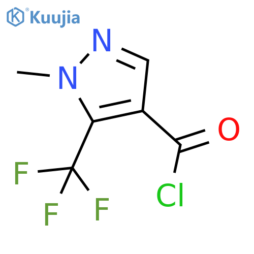 1-Methyl-5-(trifluoromethyl)-1H-pyrazole-4-carbonyl chloride structure